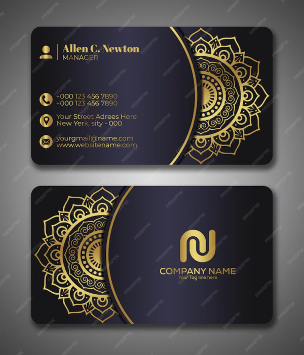 Luxury Golden business card design psd file